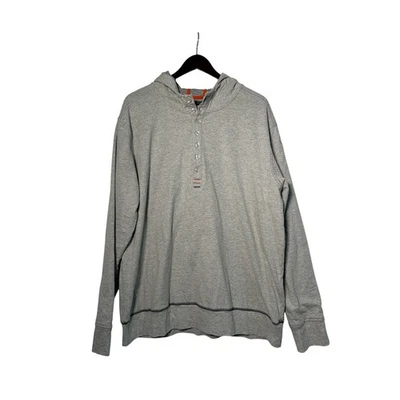 Moletom com capuz Carbon2Cobalt Henley masculino XL cinza pulôver LS casual aconchegante - Imagem 1 de 4