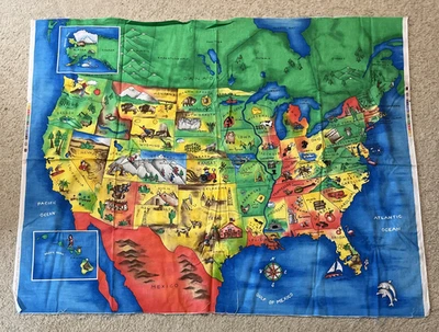 Fabric Traditions 2001 Map of The US America - 35 x 44 Inches - Image 1 of 4