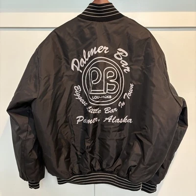 Vtg Palmer Bar Jacket Mens XL Black DeLONG Palmer Alaska Lou Jacks 80s 90s USA - Image 1 of 4
