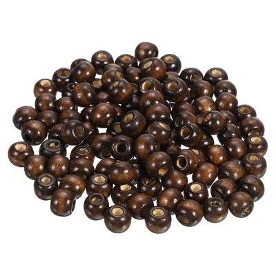 Cuentas de madera natural, 400 piezas cuentas espaciadoras sueltas redondas de 10 mm de diámetro, marrón oscuro Foto 1 de 4