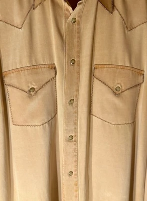 Ryan Michael Sz Lg Western Long Sleeved Shirt Pearl Snaps WhipStitched ~60% SILK - Image 1 of 4