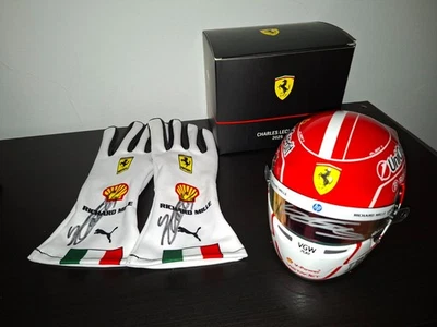 F1 2025 CHARLES LECLERC 1/2 SIGNED MINI HELMET & GLOVES FERRARI PROOF FORMULA 1 - Image 1 of 4