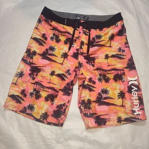 Hurley Boys Pull-On Colorful Tropical Print Swim Trunks Size 14/28 - Picture 1 of 12