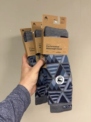 (3 PACK) Burton Men's Performance Midweight Socks Size Large NWT Slate Heather - Image 1 of 4