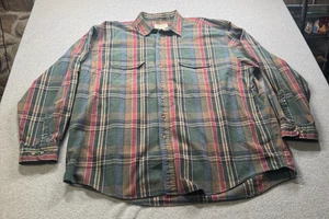 VTG Eddie Bauer Mens Button-up L/S XXXL Tall Tartan Multicolor 2 Pocket - Picture 1 of 6