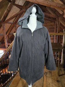 London Fog Coat Damen XSp Petite Jacke Kapuze herausnehmbares Futter Taschen Reißverschluss schwarz - Bild 1 von 24