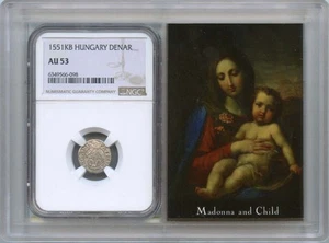 1551KB Hungary Denar Ferdinand Madonna and Child NGC AU53 - Picture 1 of 4