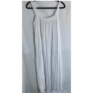 Rails Amaya White Linen Blend Tiered Maxi Dress Small Cottagecore Vibes - Picture 1 of 9