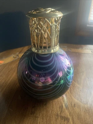 Vtg Art Glass Catalytic Effusion Fragrance Oil Diffuser Lamp Iridescent w/wick - Image 1 of 4