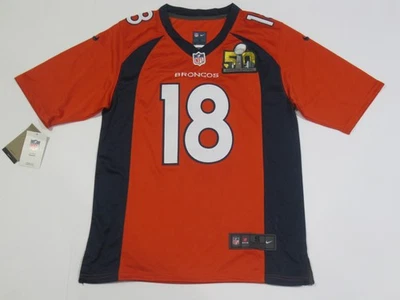 Camiseta Peyton Manning #18 Denver Broncos 2016 Super Bowl 50 Juego Naranja Foto 1 de 4
