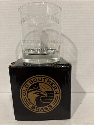 Yellowstone Dutton Ranch 10 onças vidro antigo Whiskey Rocks prata  - Imagem 1 de 4