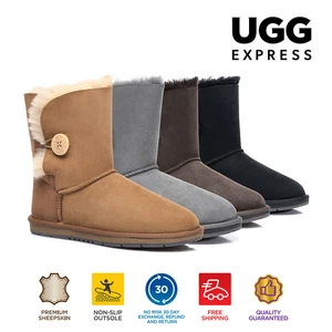 AUSTRALIAN SHEPHERD® UGG Boots Sheepskin Short Button Water Resistant Nonslip  - Picture 1 of 49