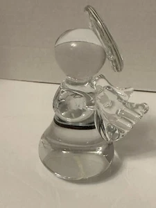 Estatuilla pisapapeles ángel de vidrio transparente soplado a mano con halo de 4,75 pulgadas - Imagen 1 de 9
