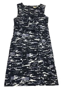Vestido MICHAEL KORS Sin Mangas Forrado Lápiz Plisado Escote Negro Camuflaje Talla 8 - Imagen 1 de 15