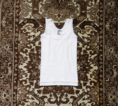 Kristensen du Nord White Cotton Jersey Double Layer Tank Top size 3 Large - Image 1 of 4