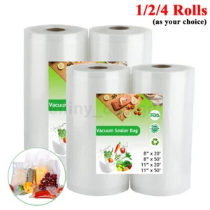 Giant Rolls 8"x50' 11"x50' 8x20 Vacuum Sealer Bags Food Saver Embossed Bag 4 Mil - Picture 1 of 11
