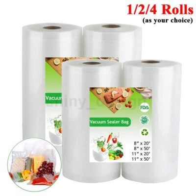 Giant Rolls 8"x50' 11"x50' 8x20 Vacuum Sealer Bags Food Saver Embossed Bag 4 Mil - Image 1 of 4
