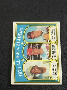 1972 Topps #92 AL ERA Leaders Vida Blue / Wilbur Wood / Jim Palmer Card J49 - Picture 1 of 2