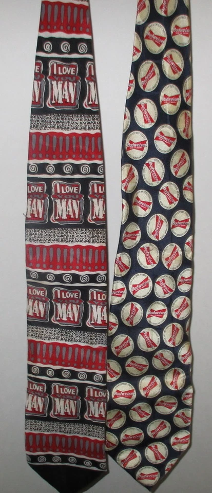 Un par de corbatas Budweiser, I Love You Man de 1996 y Budweiser de 1999 Foto 1 de 1