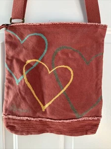 Life is Good Canvas Hearts Crossbody Shoulder Bag - Sample - Picture 1 of 5