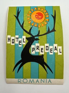 Vintage Luggage Label Hotel PREDEAL Travel Sticker ROMANIA - Picture 1 of 2
