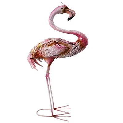 37" Tall Outdoor Garden Statue Flamingo with Sturdy Stand in Pink - Image 1 of 3