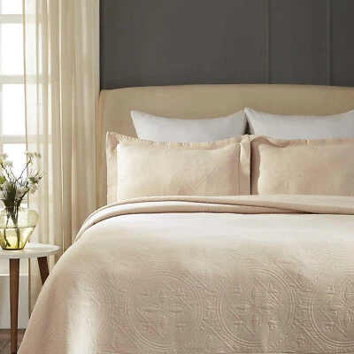 Juego de fundas colcha edredón círculo celta matelassé superior, bisque, king Foto 1 de 4