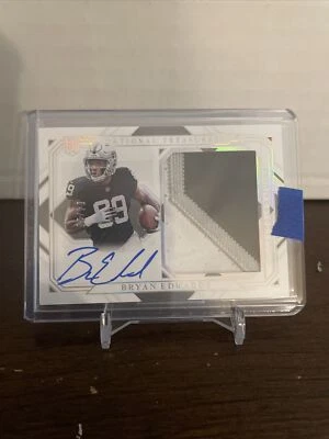 BRYAN EDWARDS AUTO 3 CLR PATCH /25 2020 NATIONAL TREASURES RPA ROOKIE RAIDERS - Image 1 of 2