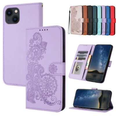 Floral Embossed Wallet Flip Case Cover For Huawei Mate 60 Pro Y5 Y6 Y7 Y9 Nova3i - Image 1 of 4