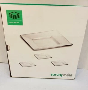 Servappetit 4 piece Square Glass dish set New in Box - Picture 1 of 4
