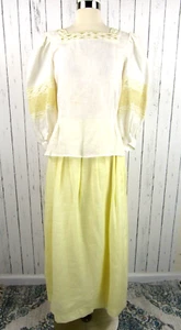 Cloak of Many Colors Liberty & Lucrezia 2pc Victorian Linen Blouse Skirt Sz 8 - Picture 1 of 8