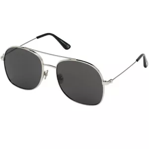 Tom Ford Women's Sunglasses Delilah Shiny Palladium Pilot Frame FT0758 5816A - Picture 1 of 3