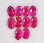 NATURAL RED RUBY 7X5 MM OVAL CUT FACETED LOOSE CALIBRATED GEMSTONE LOT GF