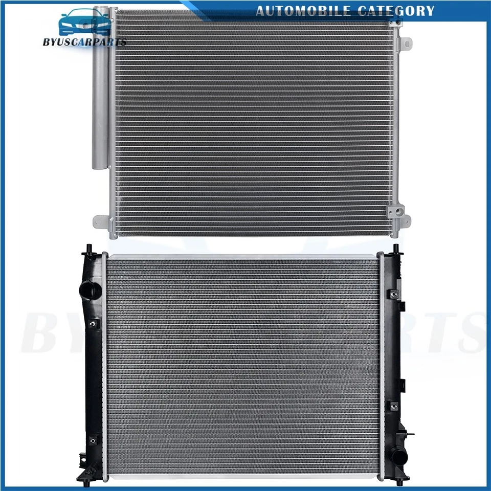 For 2016-2019 Honda Civic 2.0L Aluminum Radiator & AC Condenser Cooling Kit Foto 1 de 4