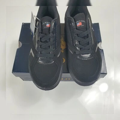 US Polo Assn Lion Negro NB/MONO/CHARCO Zapatos Niños Talla Mediana 1.5 S005 Foto 1 de 4