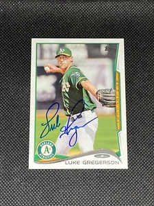 Luke Gregerson Oakland Athletics Signed Auto 2014 Topps Card #US128 ~ COA - Picture 1 of 3