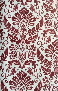 Tovaglie natalizie taglie assortite rosso damascato vinile/flanella con supporto di Elrene - Foto 1 di 8