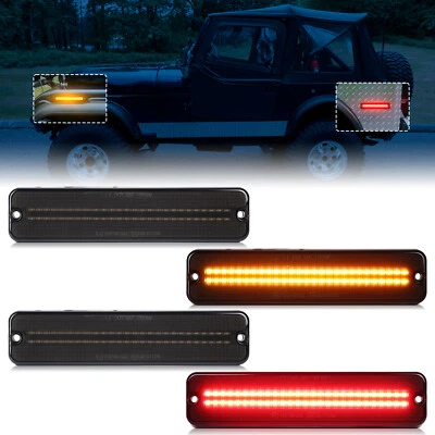 Luces LED delanteras traseras para guardabarros laterales para camioneta Jeep Cherokee CJ5/6/7 J10/20 Foto 1 de 4
