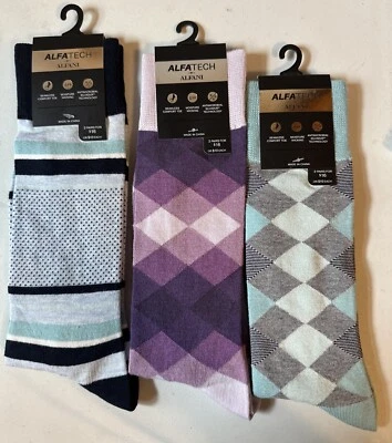 Alfatech by Alfani Mens Dress Socks 3 Pair Moisture Wicking Antimicrobial - Image 1 of 4