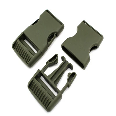 M-TEILE-STORE 5 Steckschnallen Olive 30mm grade Kunststoffschnalle Steckverschluss Schnalle