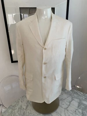 Chaqueta Blazer Para Hombre Vintage Polo Ralph Lauren 100% Lino Hecha en Italia Talla Mediana Foto 1 de 4