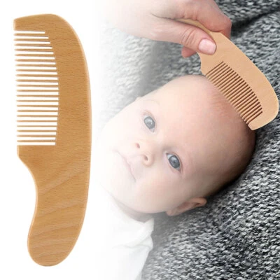 Newborn Baby Wool Baby Wooden Comb Newborn Hair Brush Portable Baby Comb JQ - Image 1 of 4