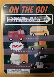 On The Go Roadway Magnetic Tic Tac Toe Truck Car Bus Firetruck Game in Tin - Picture 1 of 2