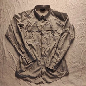 Camicia Grundens Tg M Beige Bottoni a Scatto Manica Lunga Pesca Performance - Foto 1 di 7
