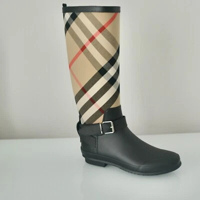 BOTAS DE LLUVIA BURBERRY SIMEON HOUSECHECK NUEVAS US 9 EU 39 Foto 1 de 4