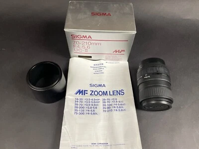 Vintage Camera Zoom Lens Sigma 70-210mm F4-5.6 UC-II SA / KPR + Box + Manual - Image 1 of 4