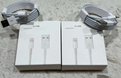 2-Pack OEM Fast Charger Cable Cord For iPhone 5 6 7 8 X 11 12 13 14 Pro Max 6FT - Image 1 of 4