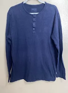Patagonia M's Long-Sleeved Daily Henley Top Navy Blue Mens Large Organic Cotton - Picture 1 of 7