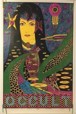 Original Vintage Blacklight Poster Occult 1970 Vincent Napoli 70s Psychedelic