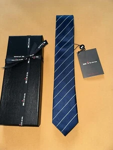 KITON MEN'S SILK STRIPES TIE BLUE 2.75" THE WIDEST NWT - Picture 1 of 4